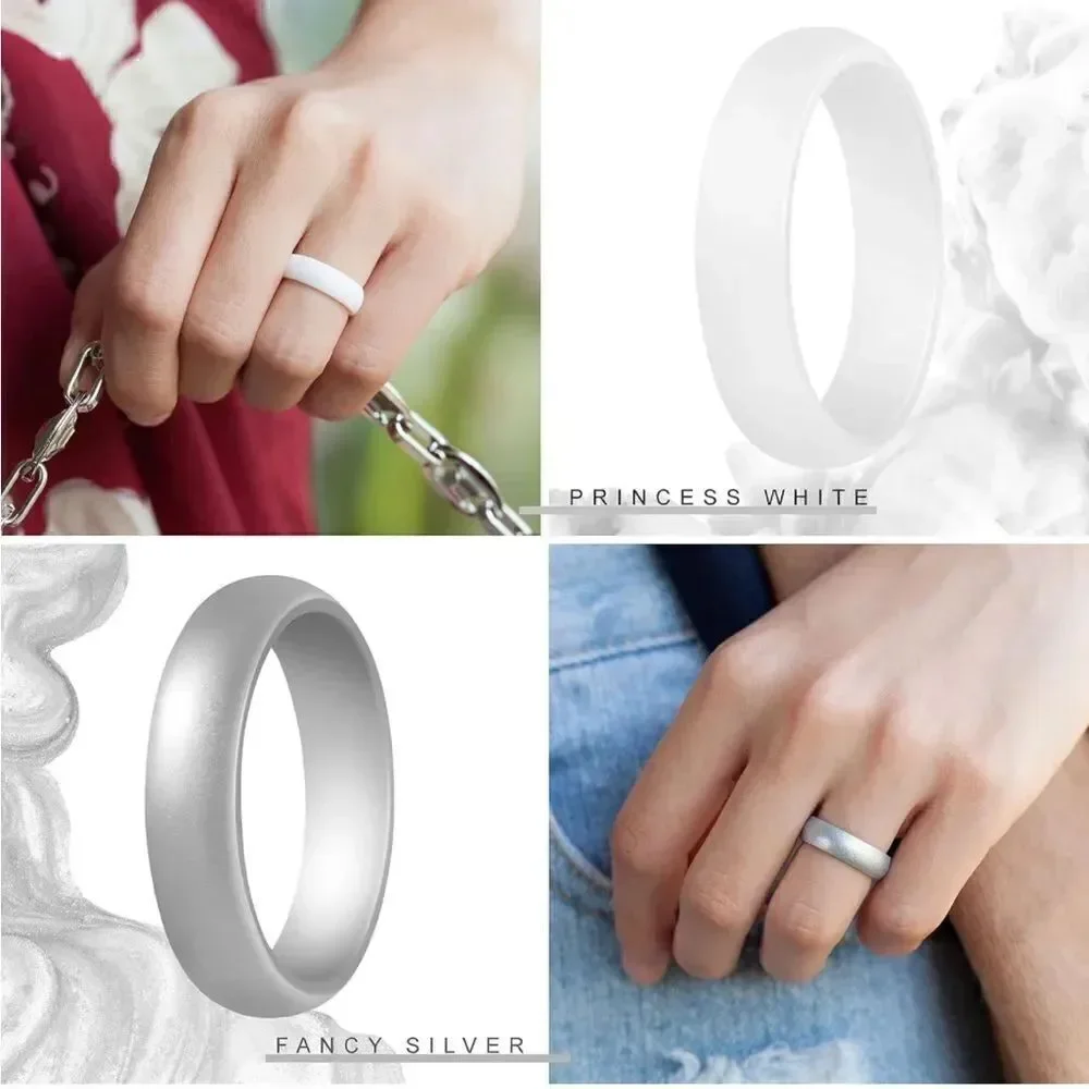 Silicone Wedding Bands Pack of 7